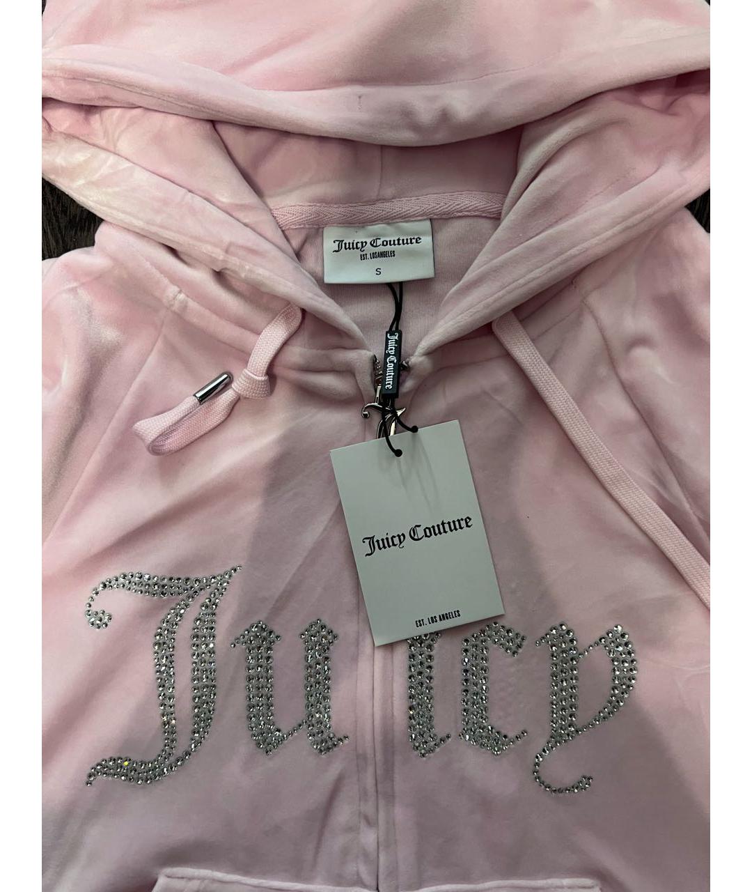 JUICY COUTURE Розовый велюровый костюм с брюками, фото 2