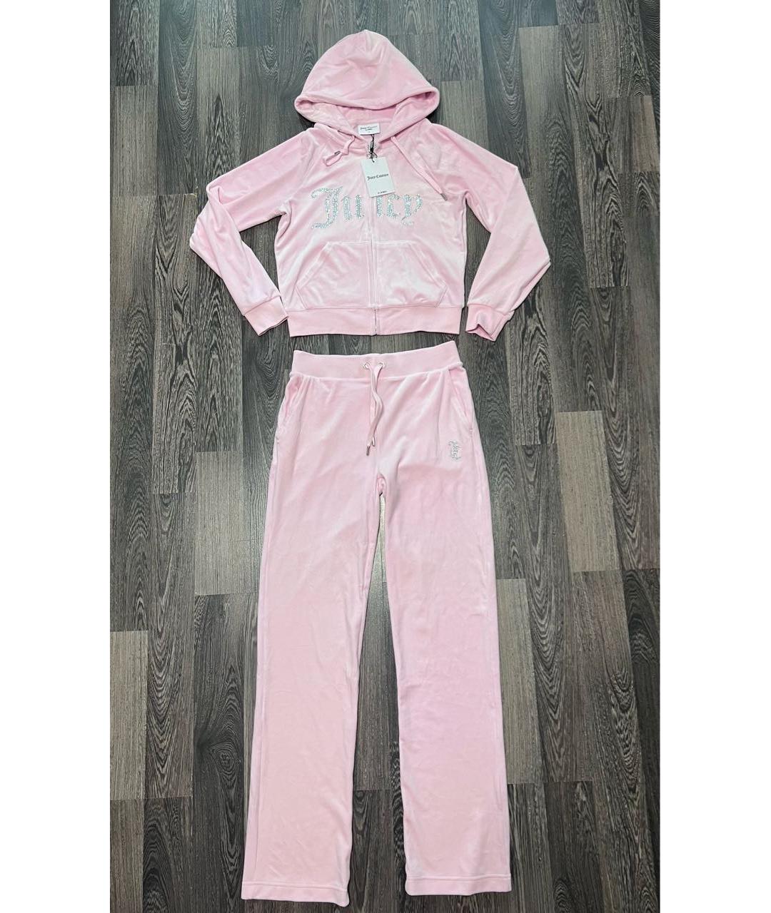 JUICY COUTURE Розовый велюровый костюм с брюками, фото 7