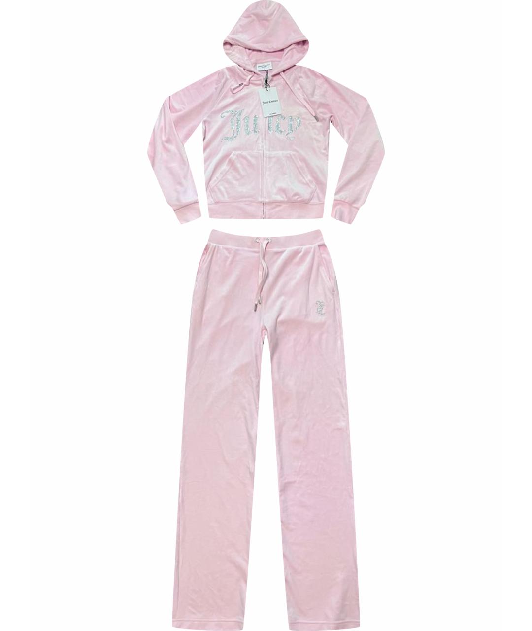 JUICY COUTURE Розовый велюровый костюм с брюками, фото 1