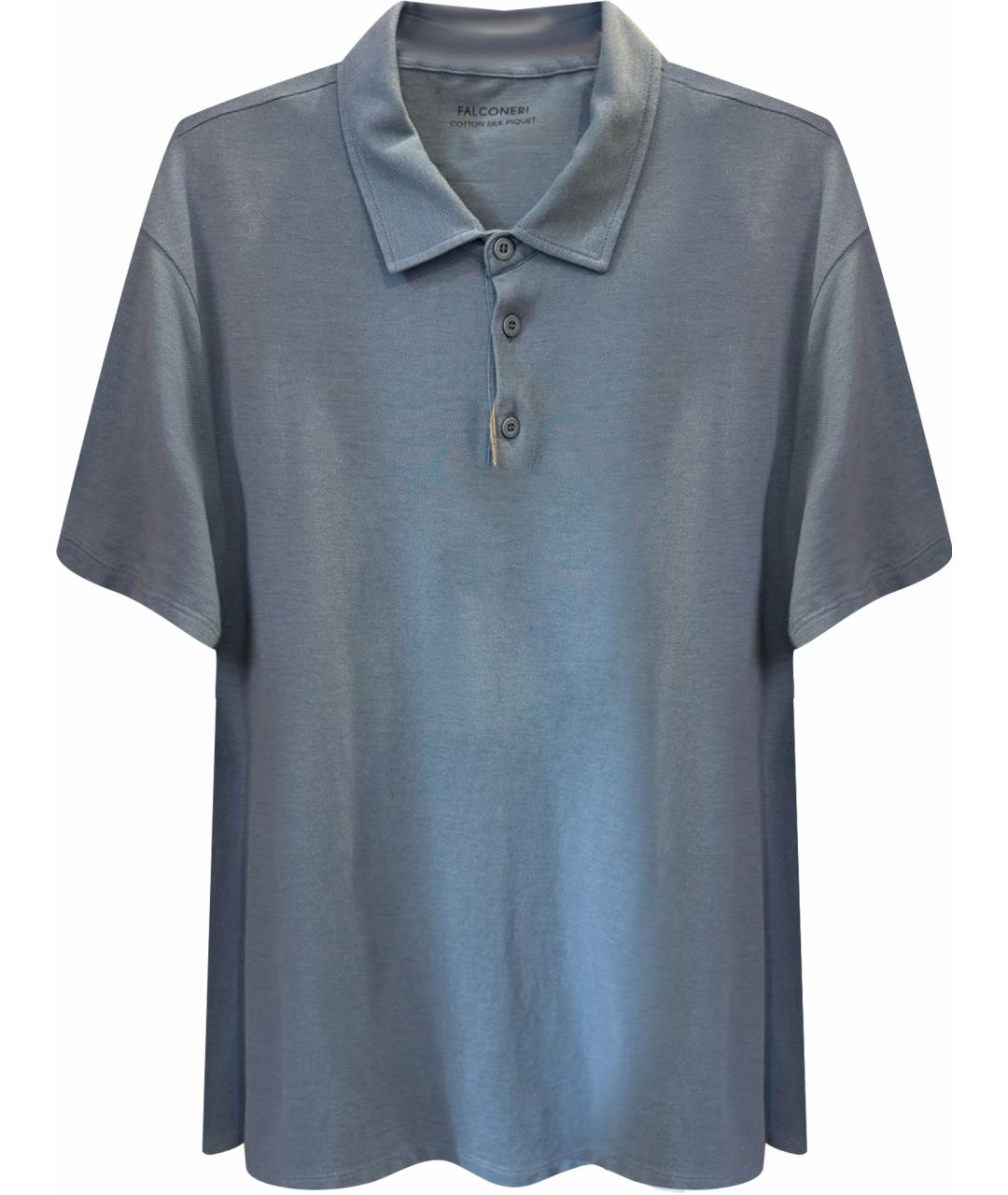 FALCONERI Голубое поло с коротким рукавом, фото 1