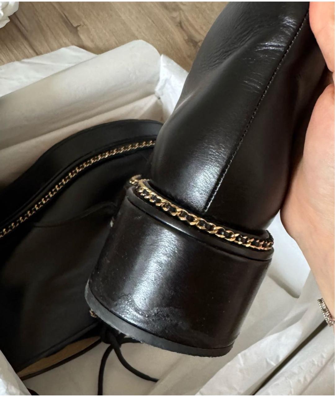 CHANEL Черные кожаные ботинки, фото 6