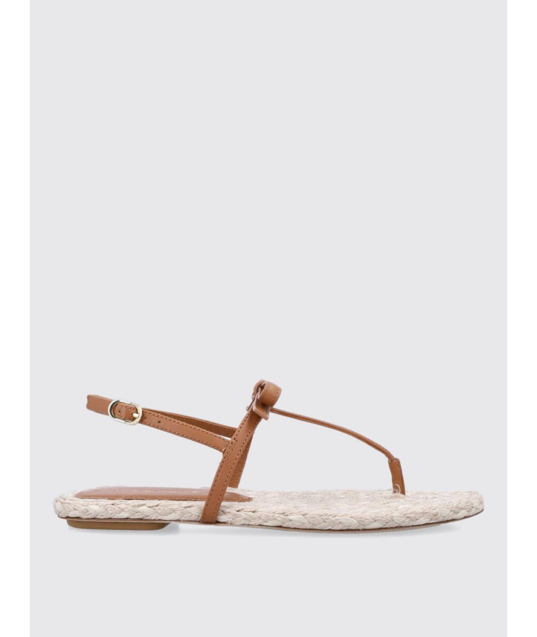 STUART WEITZMAN Бежевые кожаные сандалии, фото 5