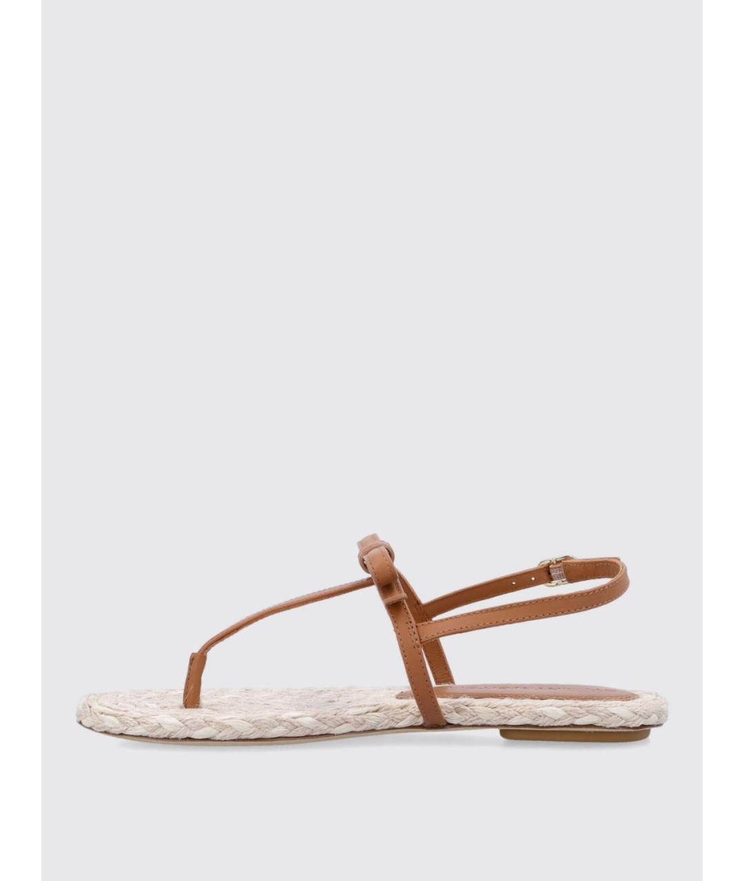 STUART WEITZMAN Бежевые кожаные сандалии, фото 4