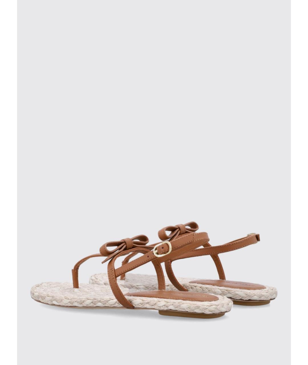 STUART WEITZMAN Бежевые кожаные сандалии, фото 3