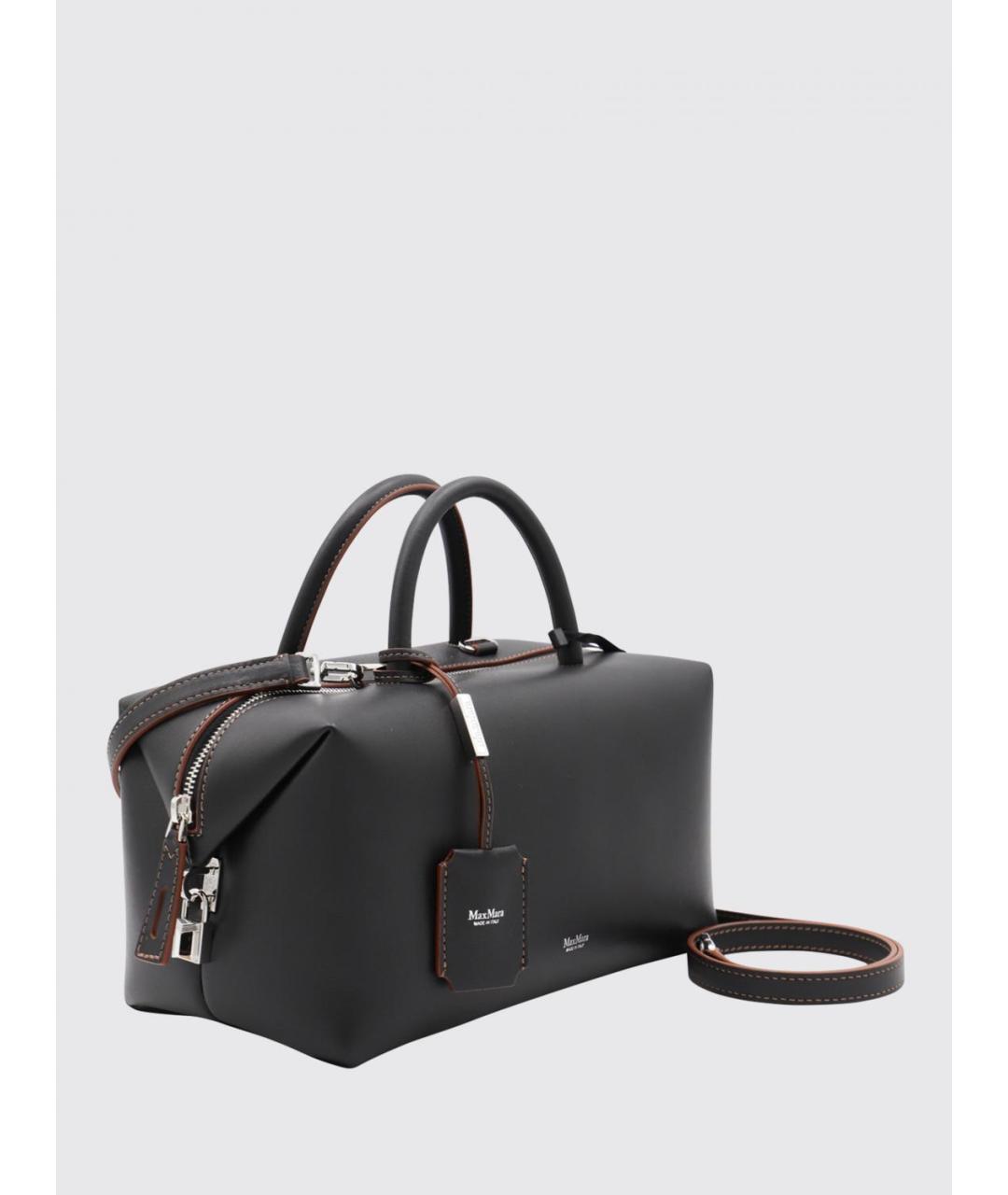 MAX MARA Черная кожаная сумка тоут, фото 2