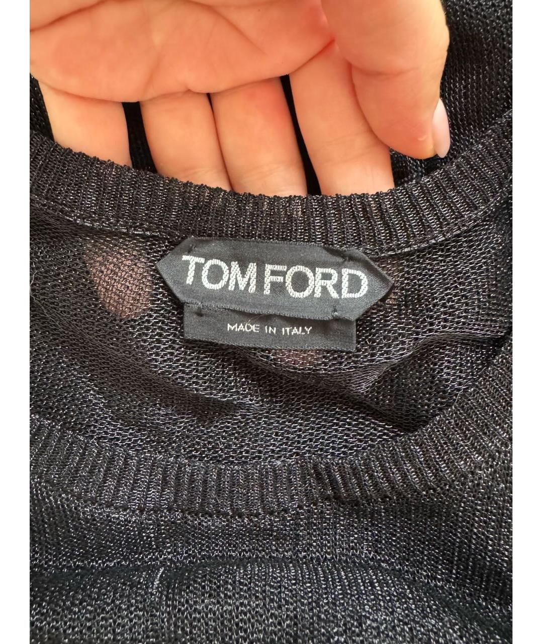 TOM FORD Черная вискозная футболка, фото 2