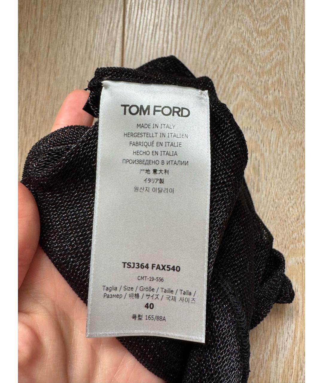 TOM FORD Черная вискозная футболка, фото 3