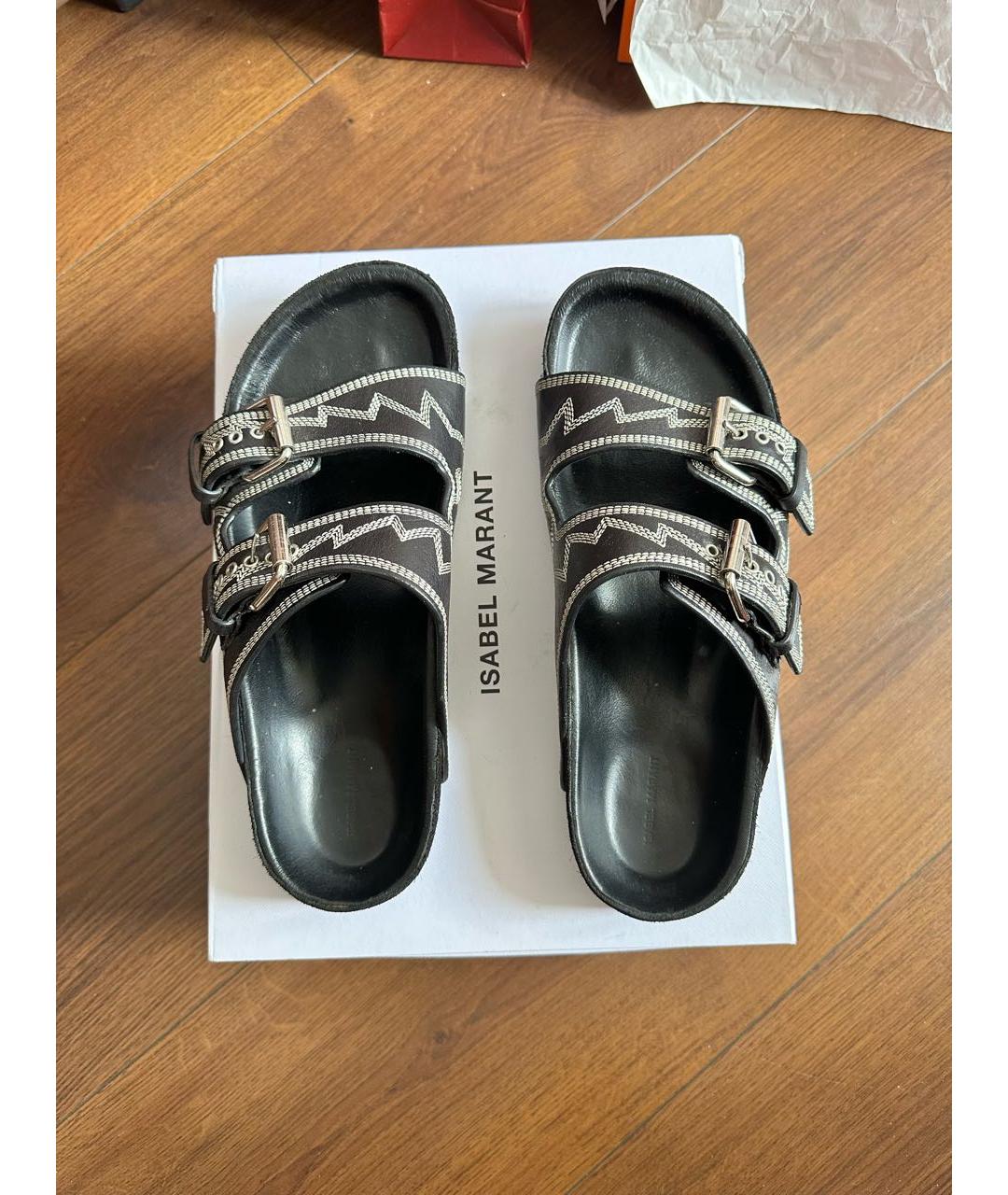 ISABEL MARANT Черные шлепанцы, фото 4
