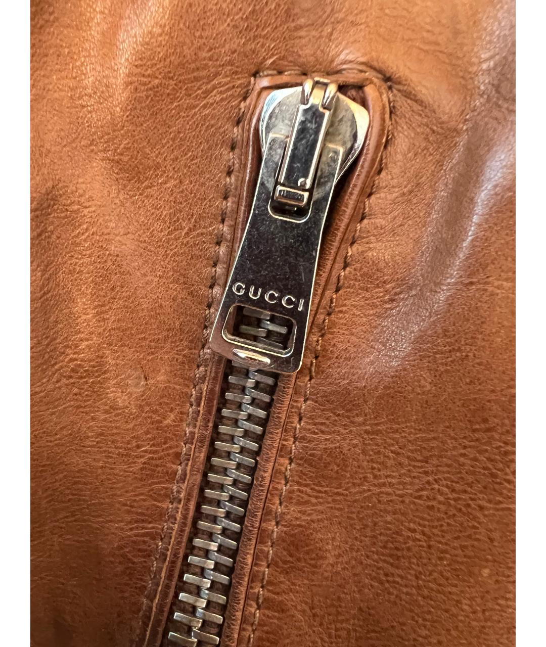 GUCCI Коричневая кожаная куртка, фото 7