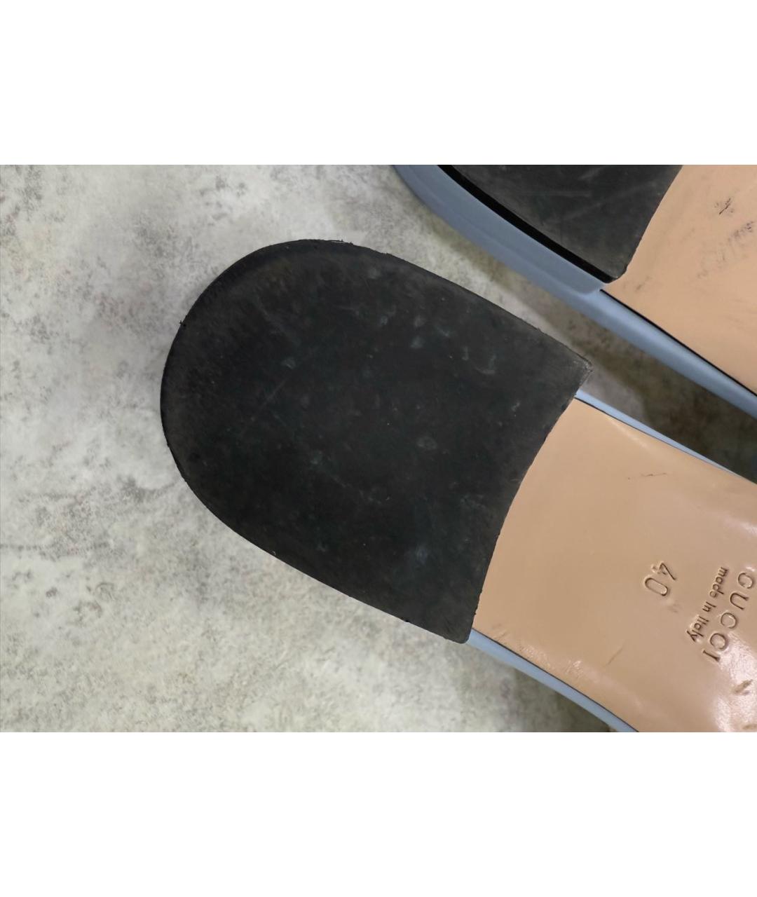 GUCCI Бирюзовые текстильные туфли, фото 7