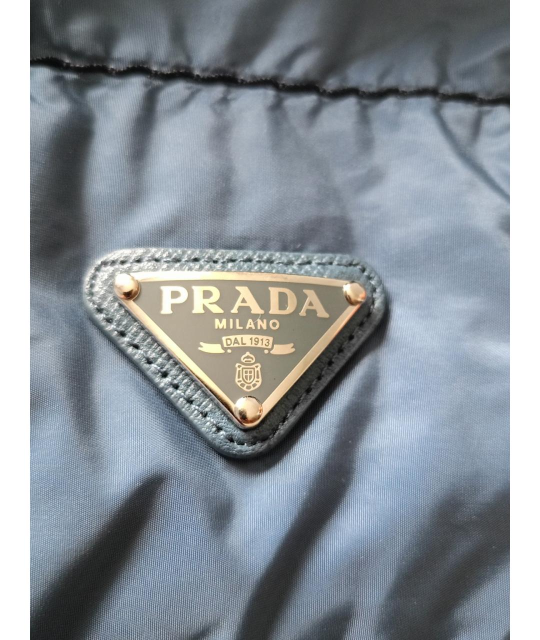 PRADA Синяя полиэстеровая куртка, фото 4