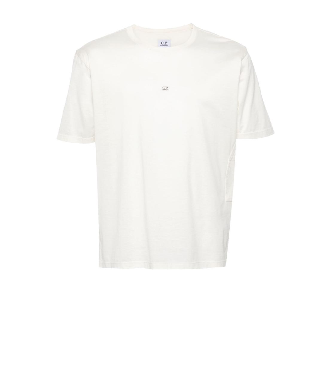 CP COMPANY Белая хлопковая футболка, фото 1