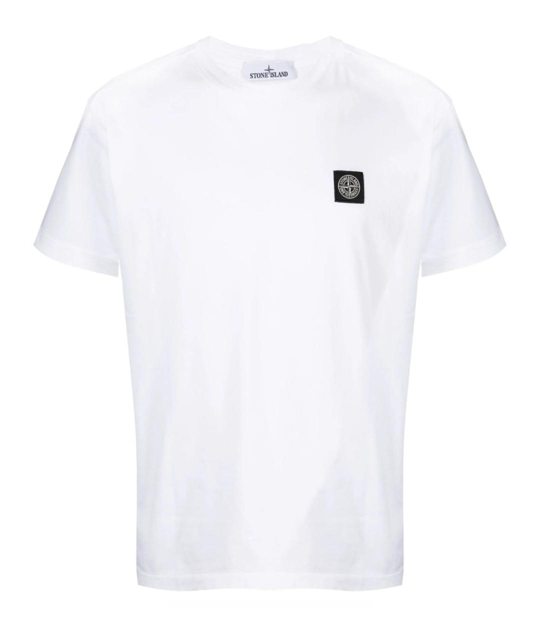 STONE ISLAND Белая хлопковая футболка, фото 1