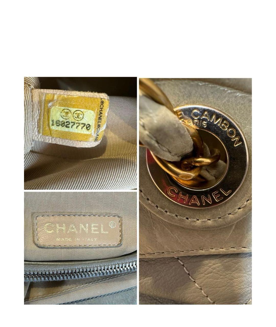 CHANEL Голубая кожаная сумка с короткими ручками, фото 7