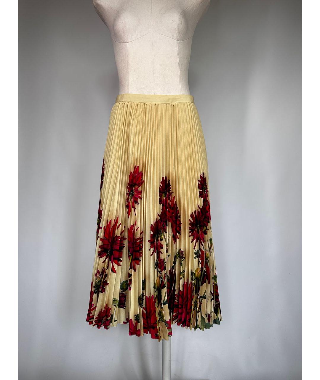 DRIES VAN NOTEN Бежевая полиэстеровая юбка миди, фото 2