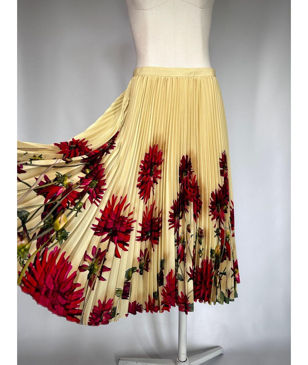 DRIES VAN NOTEN Бежевая полиэстеровая юбка миди, фото 3