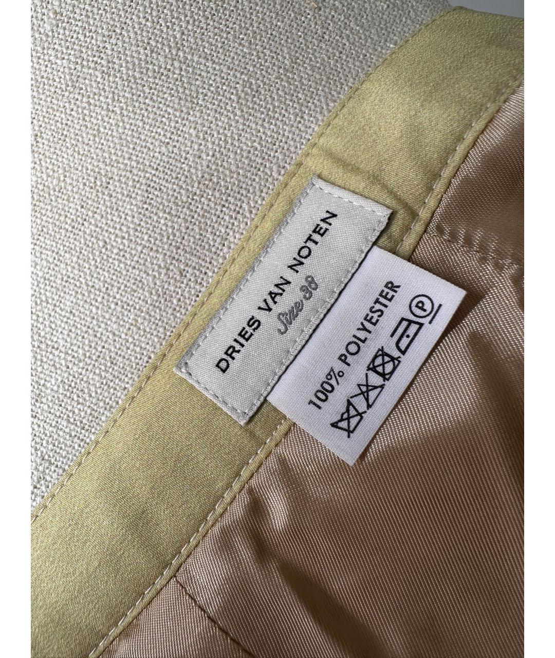 DRIES VAN NOTEN Бежевая полиэстеровая юбка миди, фото 7