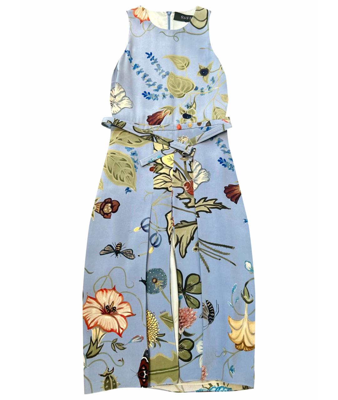 GUCCI Мульти шелковое платье, фото 1