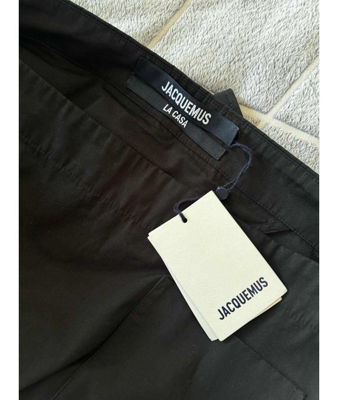 JACQUEMUS Черное хлопковое повседневное платье, фото 4