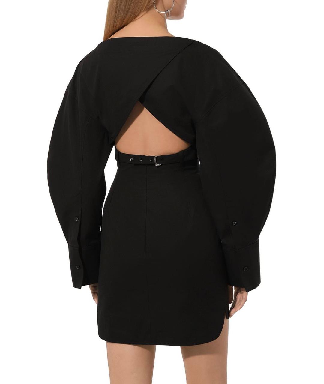 JACQUEMUS Черное хлопковое повседневное платье, фото 3