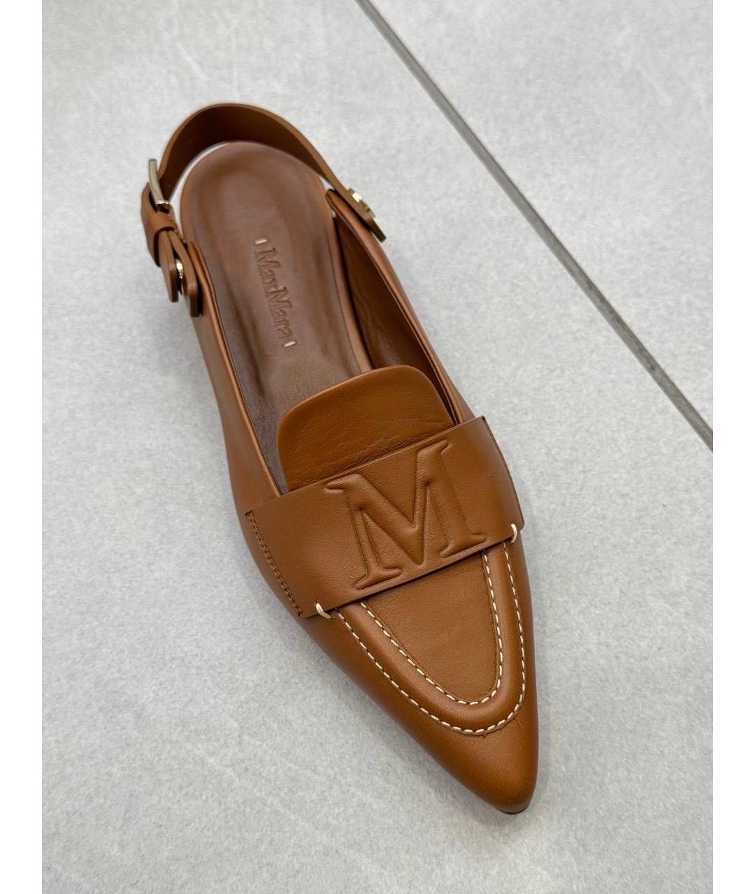 MAX MARA Коричневые кожаные туфли, фото 2