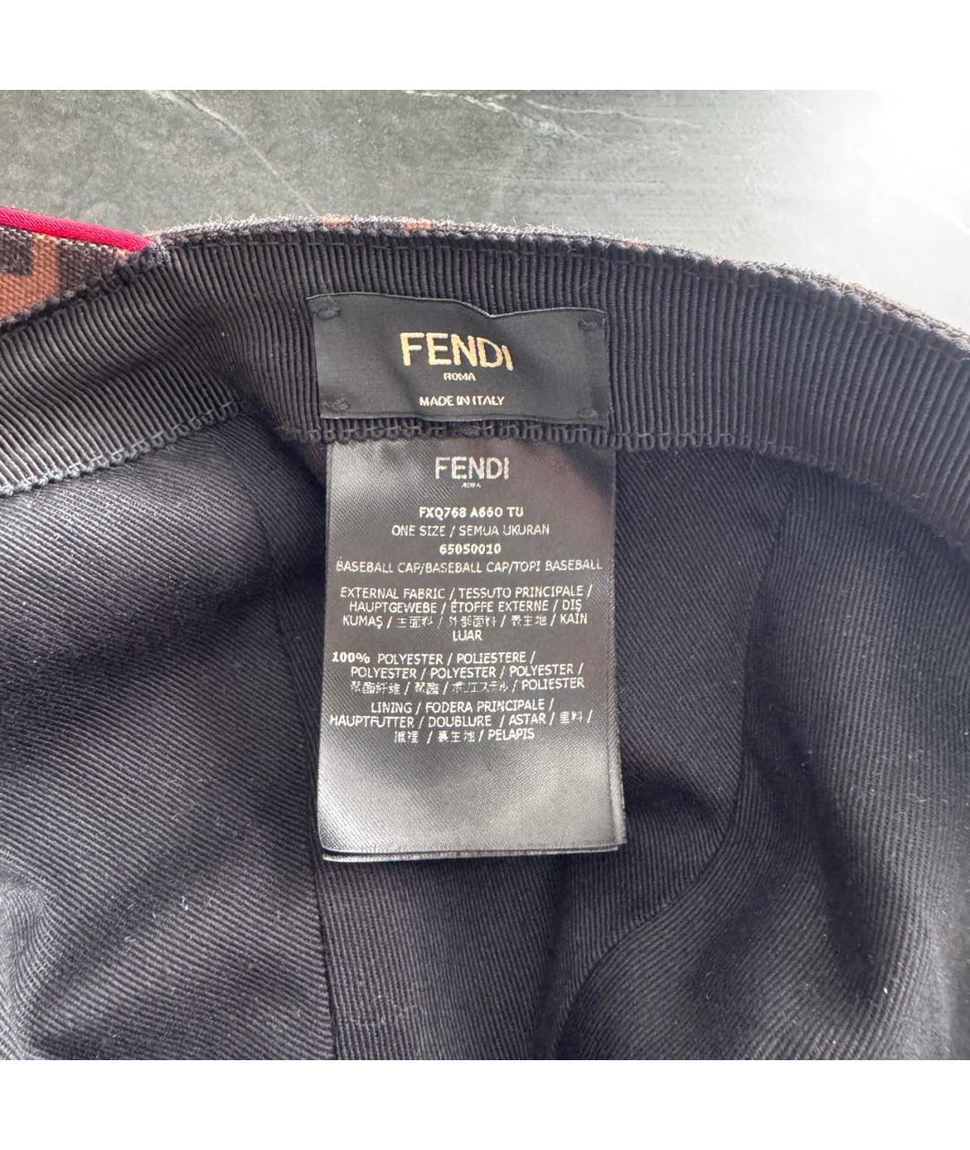 FENDI Коричневая хлопковая кепка/бейсболка, фото 5