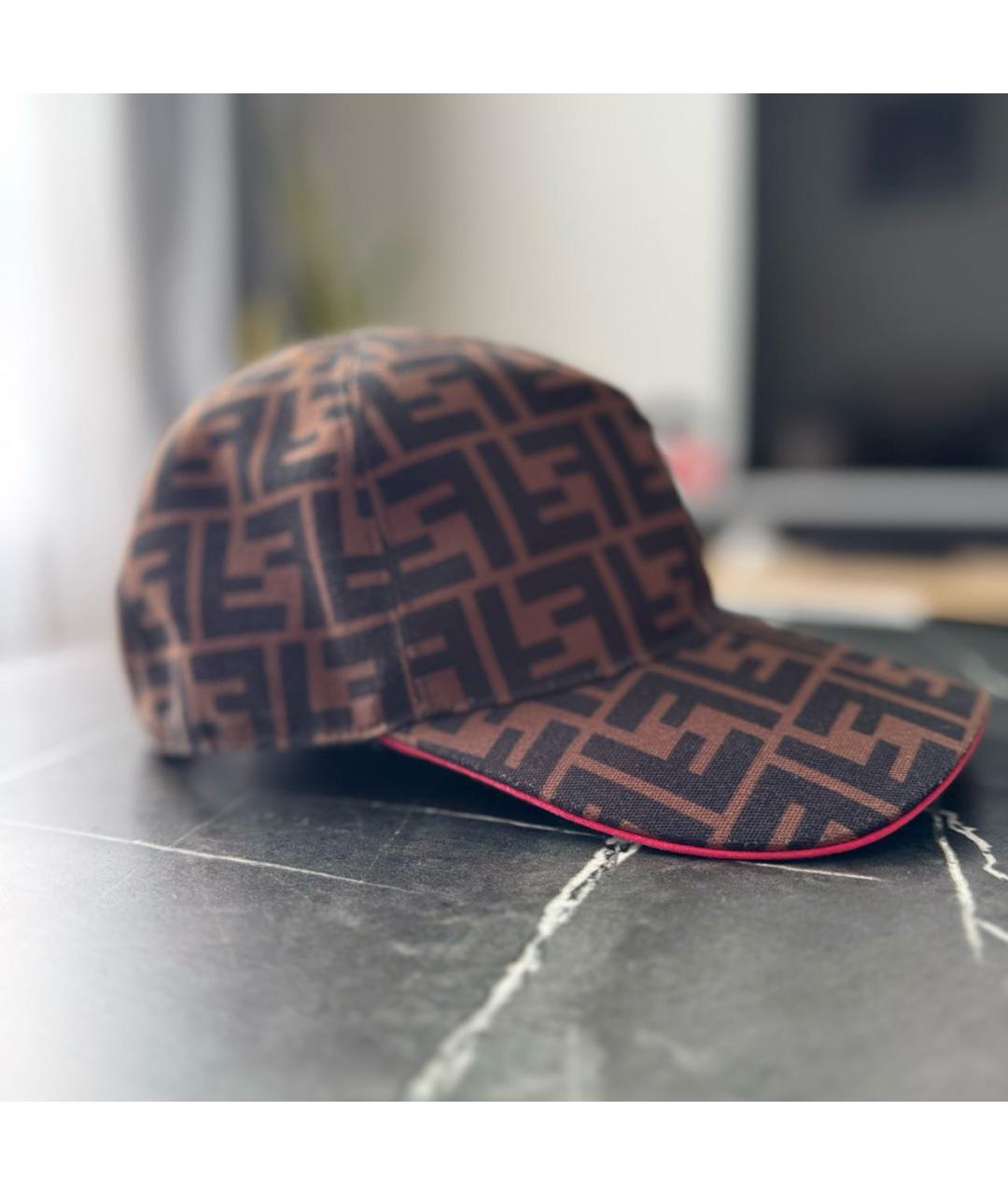 FENDI Коричневая хлопковая кепка/бейсболка, фото 2