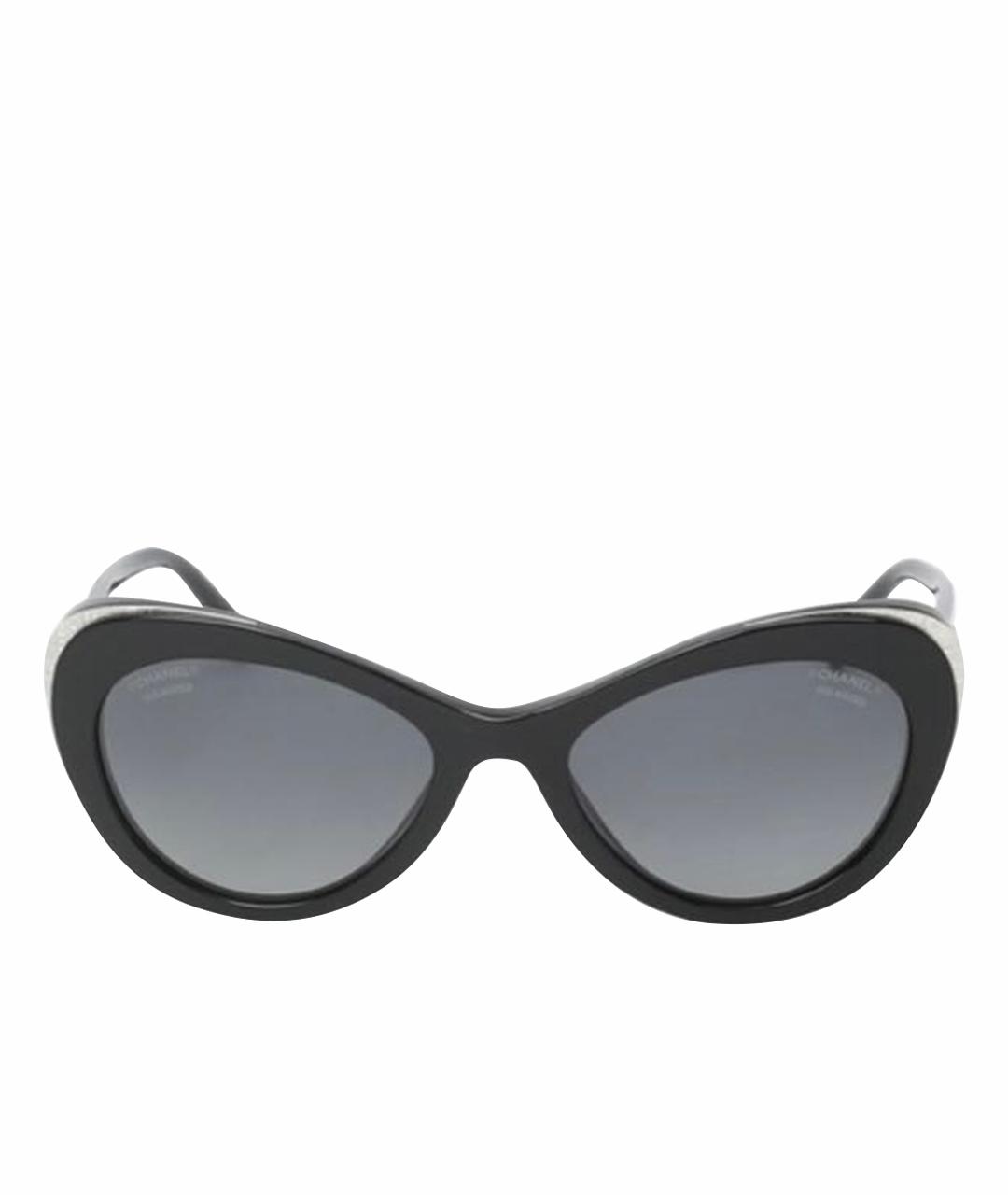 CHANEL Черные пластиковые солнцезащитные очки, фото 1