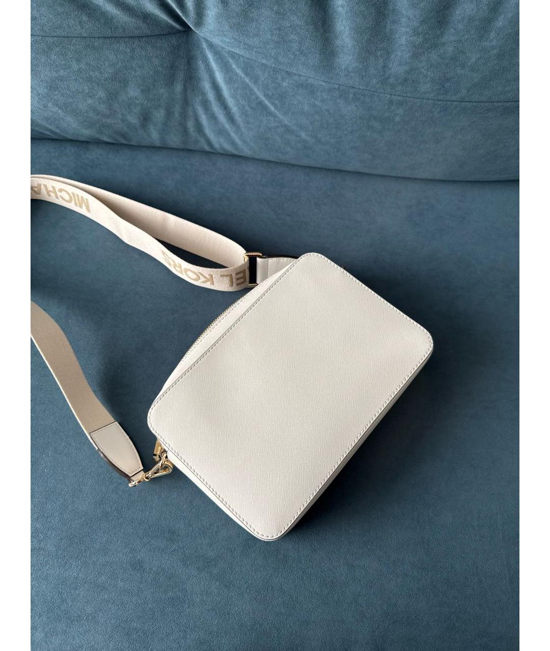 MICHAEL KORS Белая кожаная сумка через плечо, фото 4