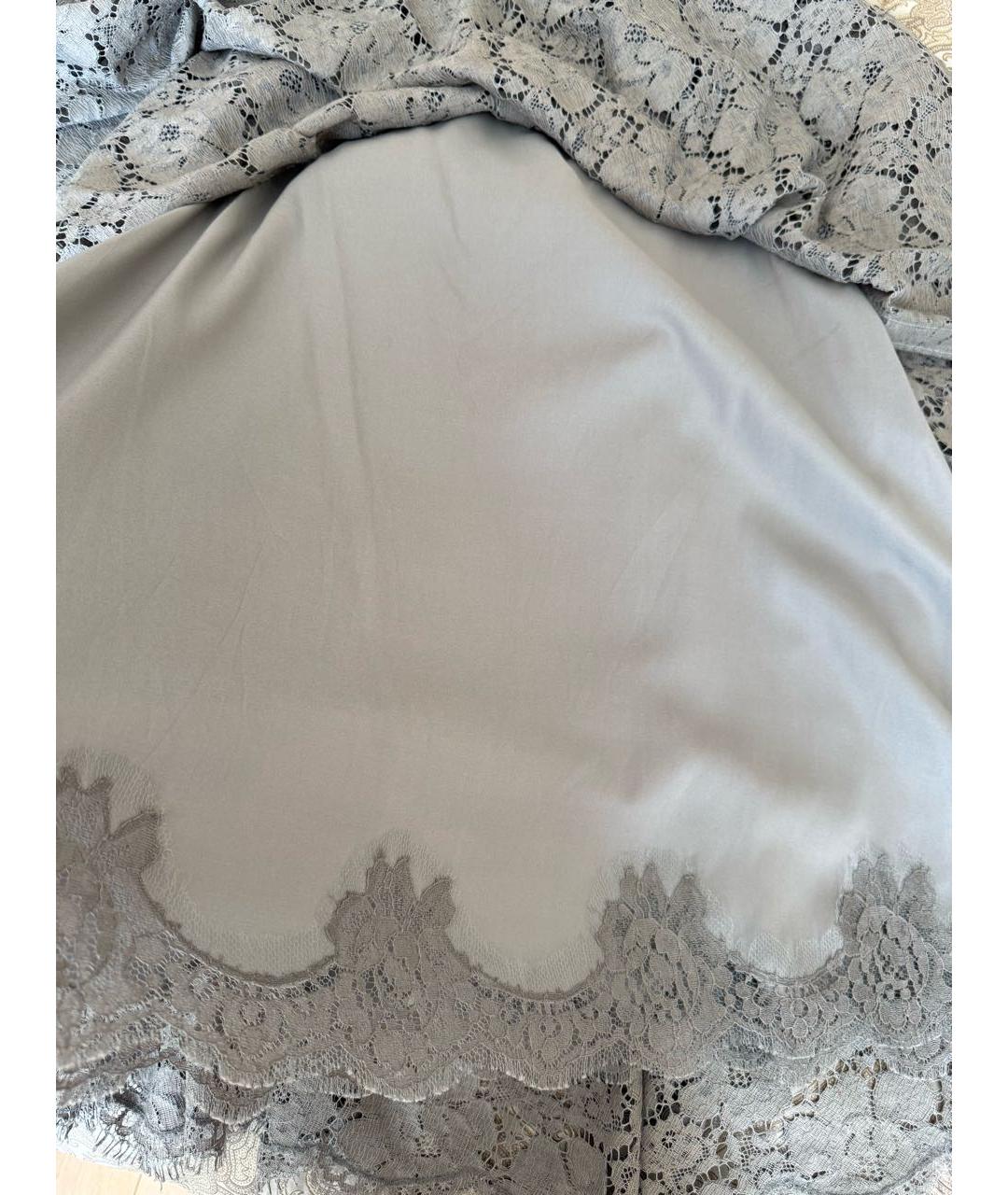 DOLCE&GABBANA Антрацитовая кружевная юбка миди, фото 4