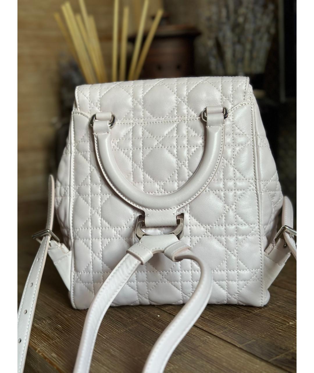 CHRISTIAN DIOR Розовый кожаный рюкзак, фото 2