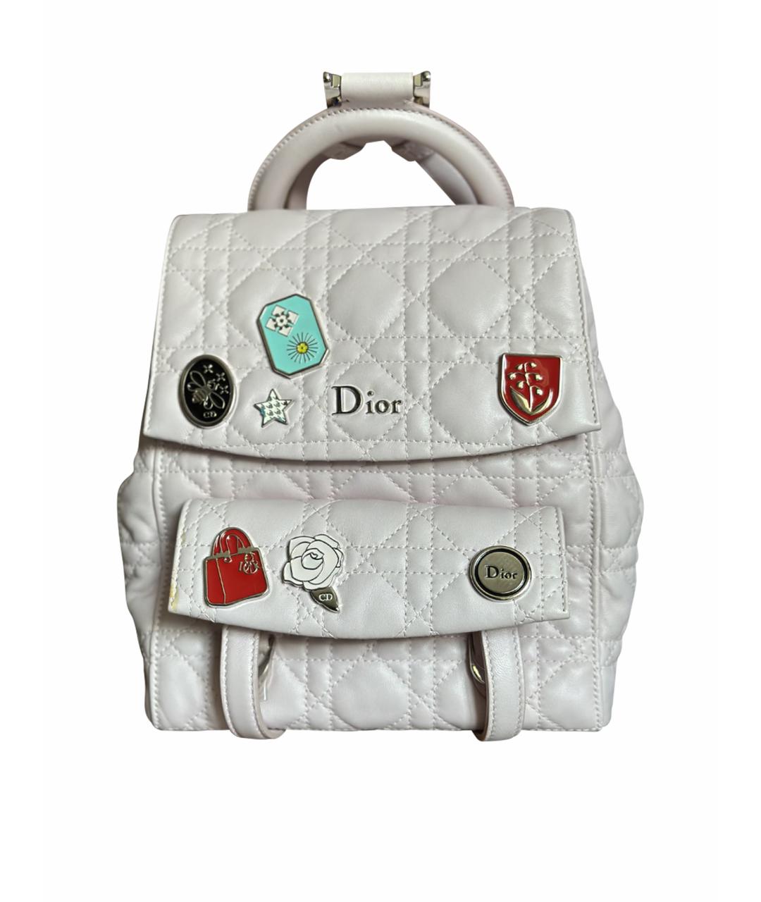 CHRISTIAN DIOR Розовый кожаный рюкзак, фото 1