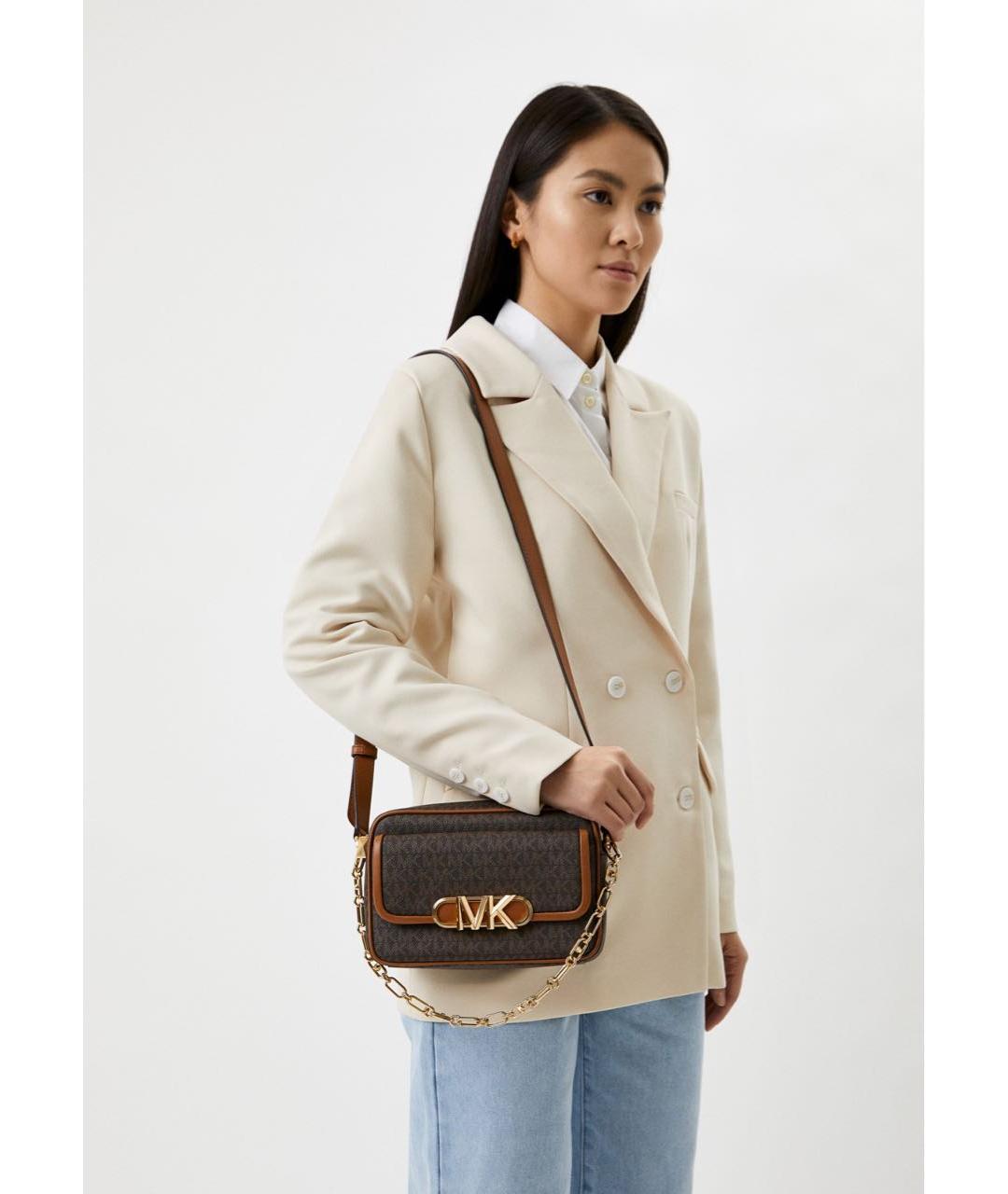 MICHAEL KORS Коричневая сумка через плечо из искусственной кожи, фото 5