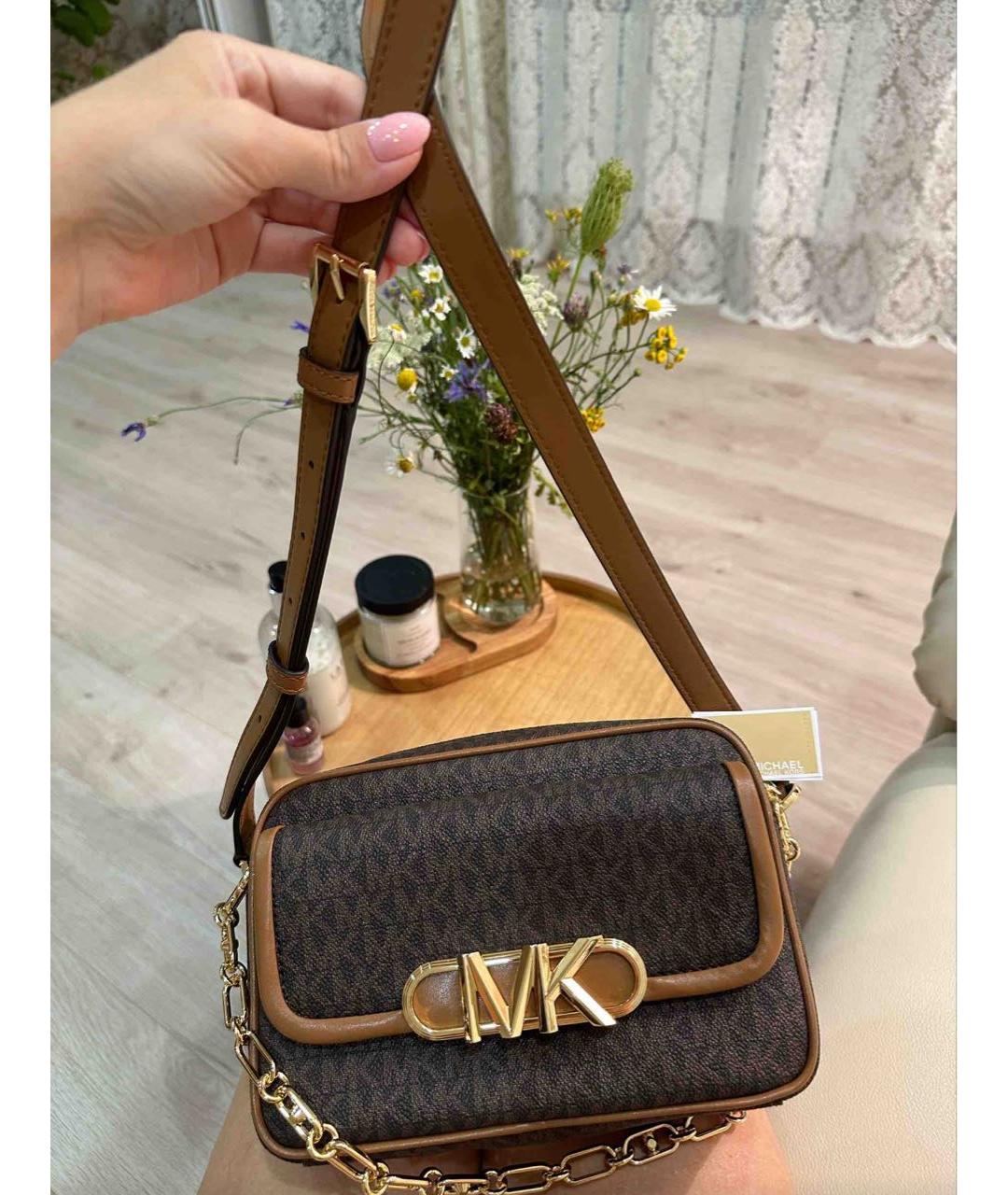 MICHAEL KORS Коричневая сумка через плечо из искусственной кожи, фото 7