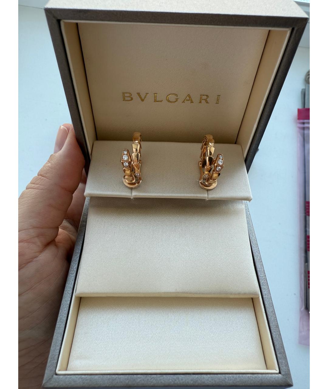 BVLGARI Желтые серьги из розового золота, фото 2
