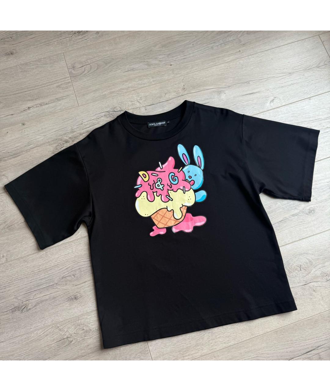 DOLCE&GABBANA Черная футболка, фото 4