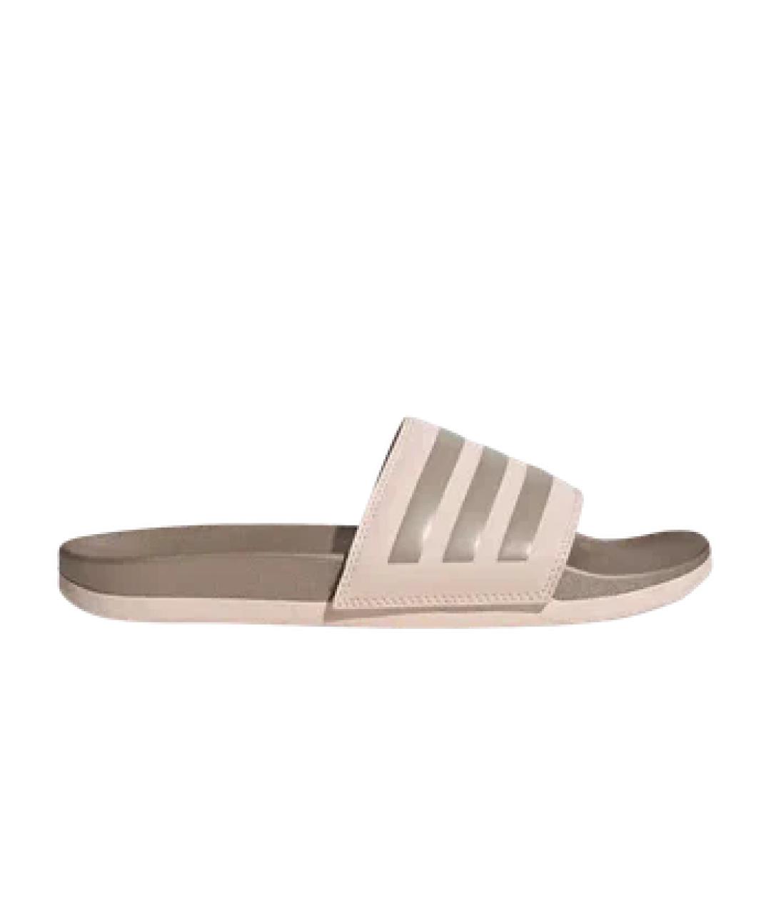 ADIDAS Бежевые резиновые шлепанцы, фото 1