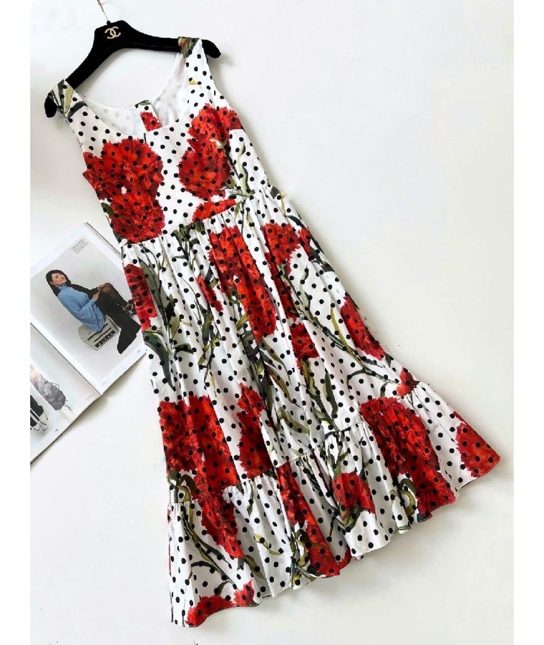 DOLCE&GABBANA Белое хлопковое повседневное платье, фото 8