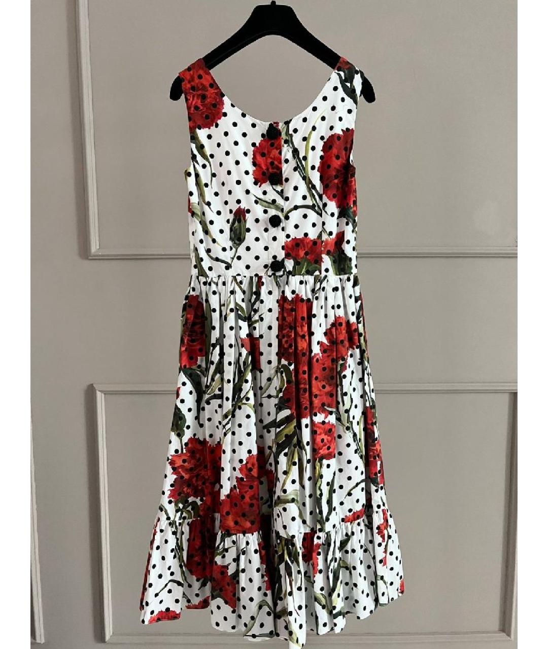 DOLCE&GABBANA Белое хлопковое повседневное платье, фото 9