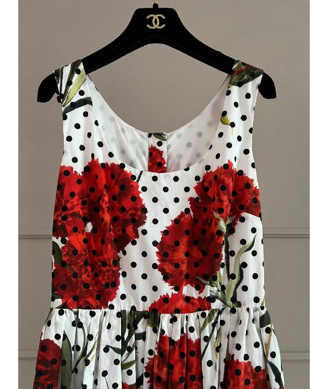 DOLCE&GABBANA Белое хлопковое повседневное платье, фото 3