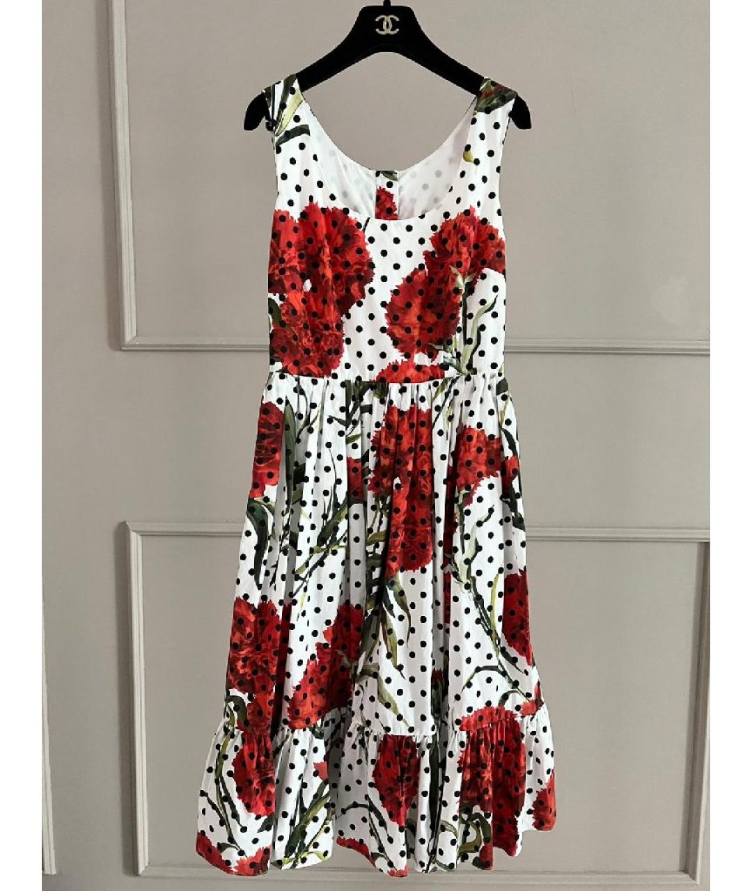 DOLCE&GABBANA Белое хлопковое повседневное платье, фото 2