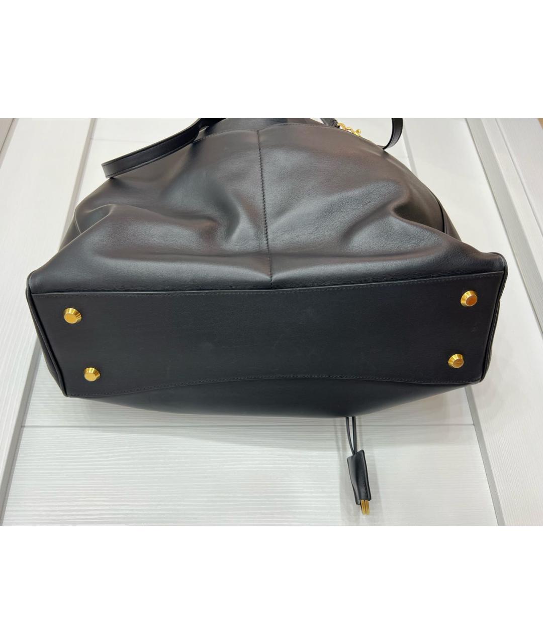 BALENCIAGA Черная кожаная сумка через плечо, фото 4