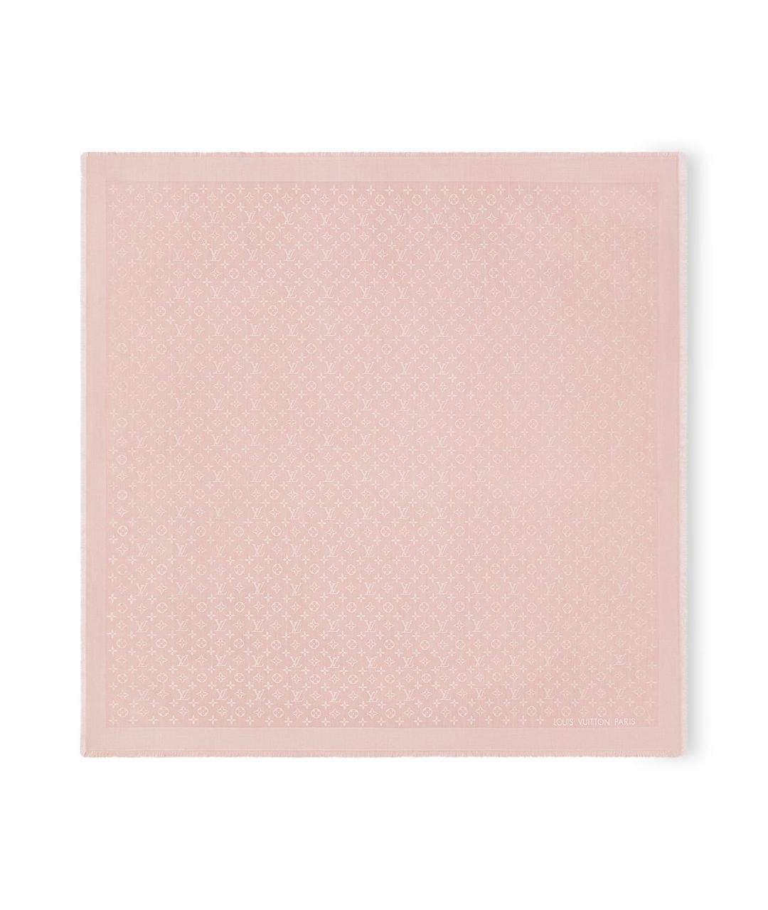 LOUIS VUITTON Розовый шелковый платок, фото 8