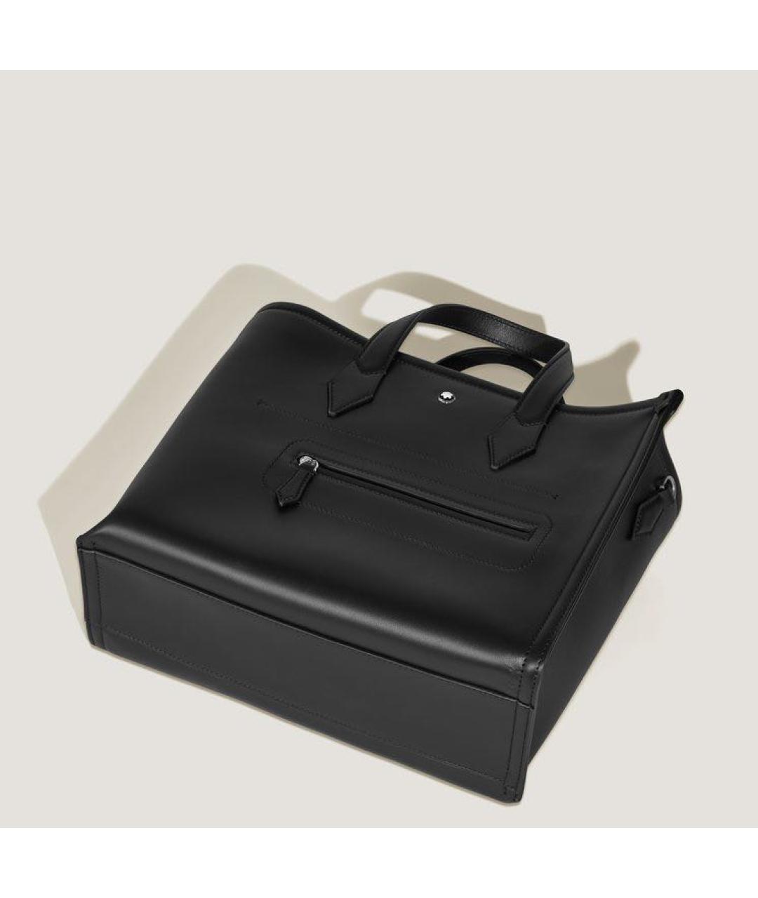 MONTBLANC Черная кожаная сумка тоут, фото 7
