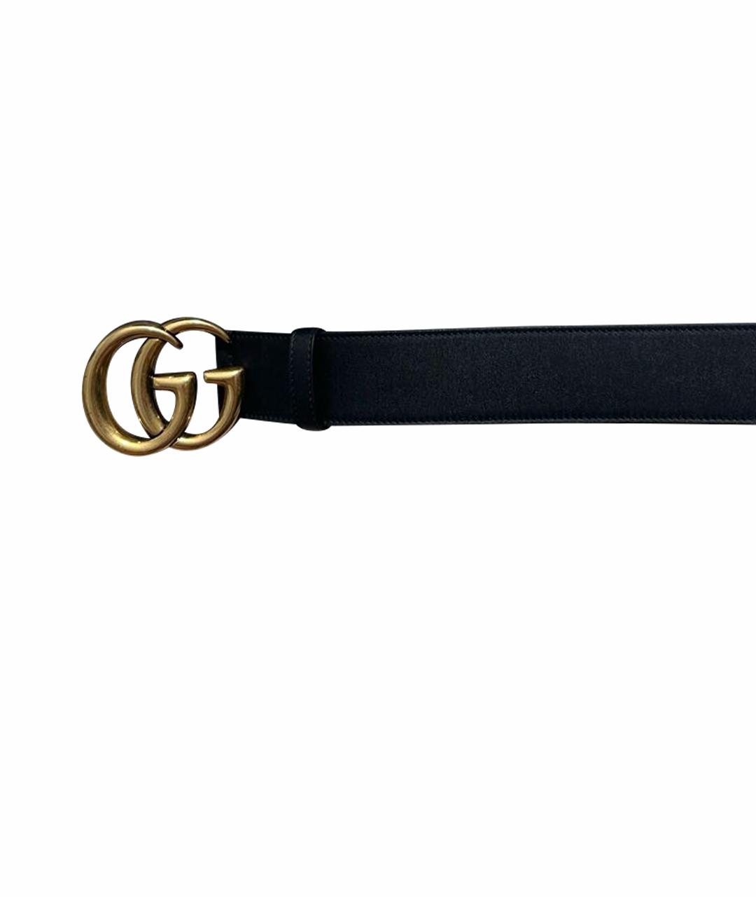 GUCCI Черный кожаный ремень, фото 1