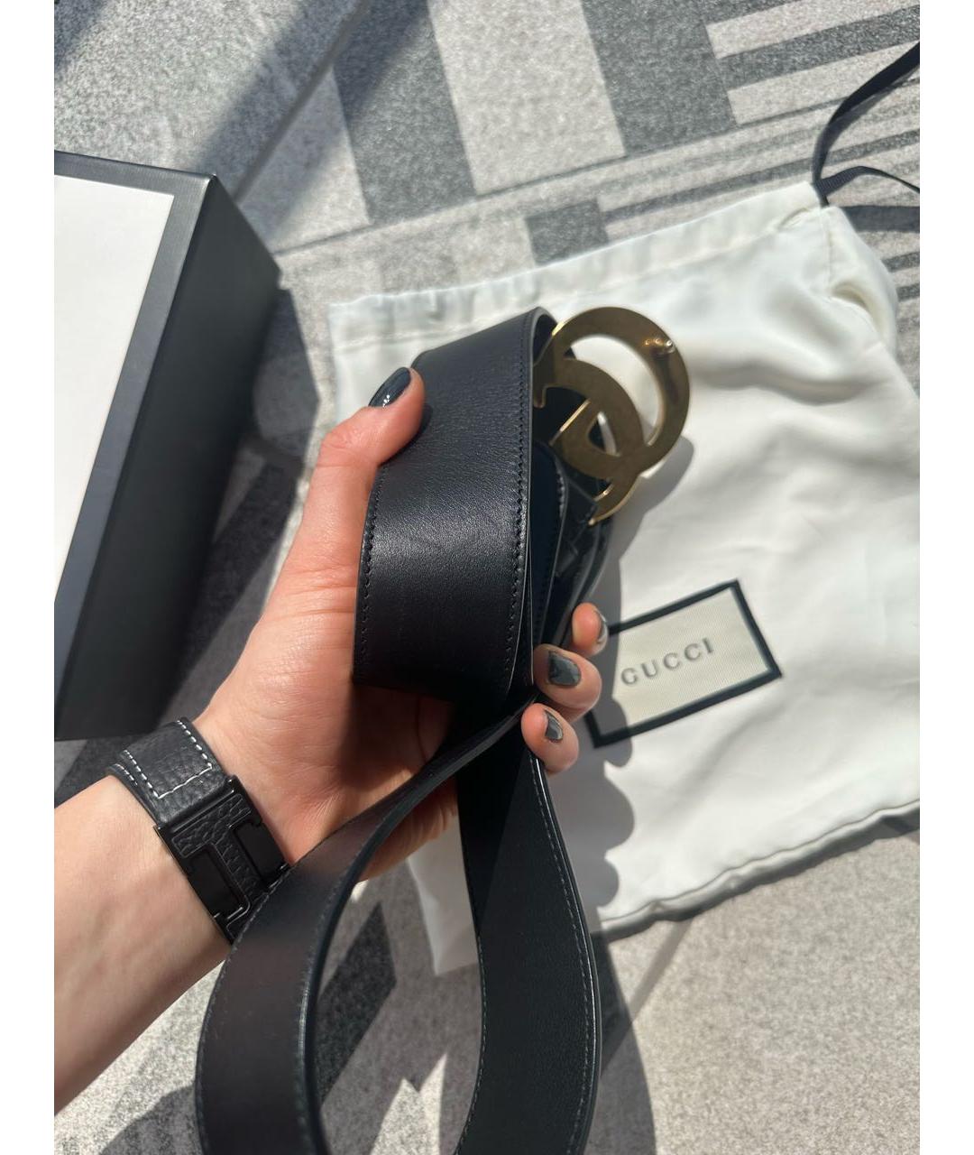 GUCCI Черный кожаный ремень, фото 4