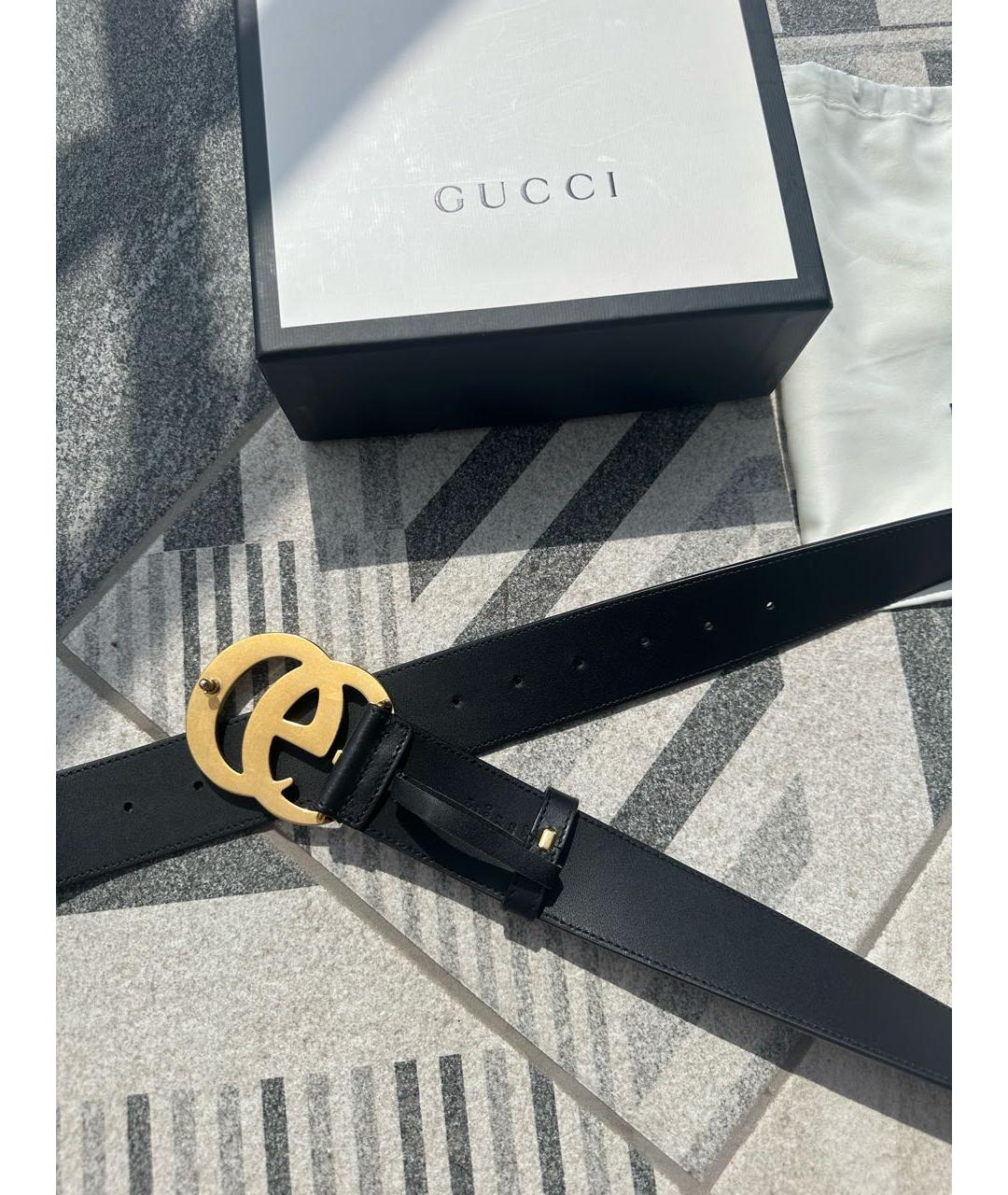 GUCCI Черный кожаный ремень, фото 2