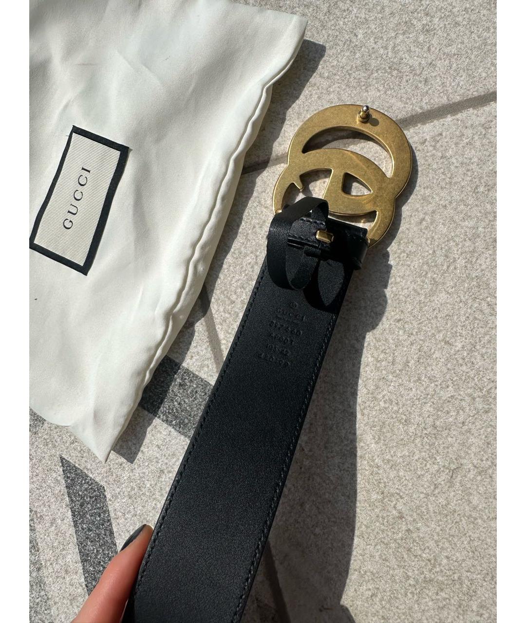 GUCCI Черный кожаный ремень, фото 3
