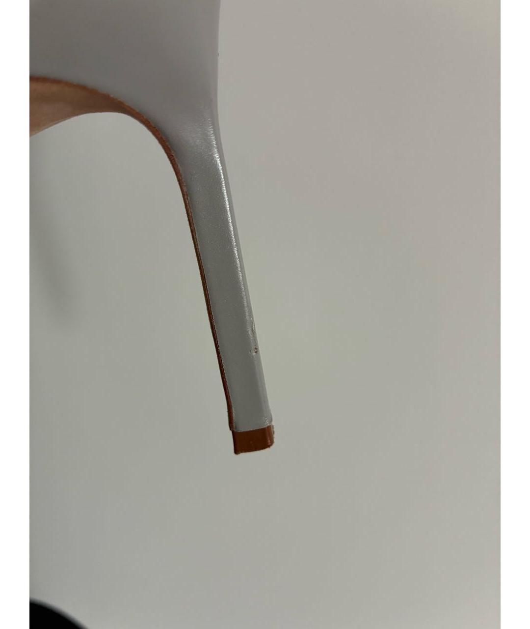MANOLO BLAHNIK Серые кожаные туфли, фото 7