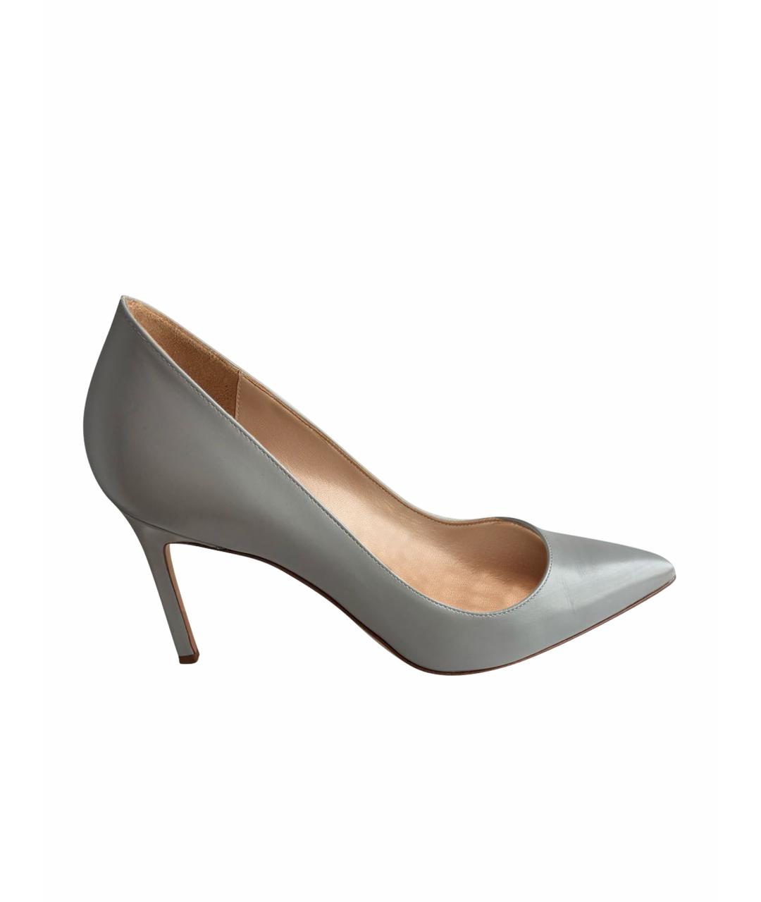 MANOLO BLAHNIK Серые кожаные туфли, фото 1